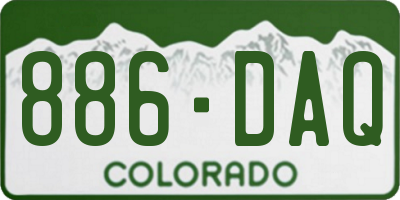 CO license plate 886DAQ