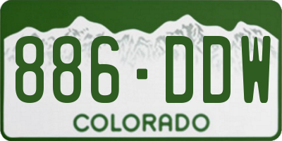 CO license plate 886DDW