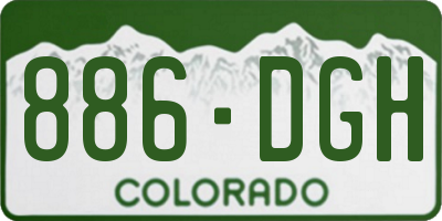 CO license plate 886DGH