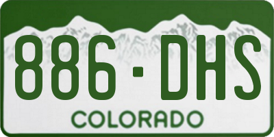 CO license plate 886DHS