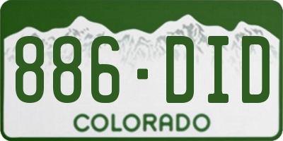 CO license plate 886DID