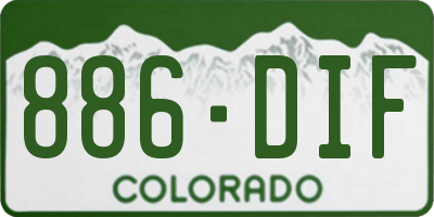 CO license plate 886DIF