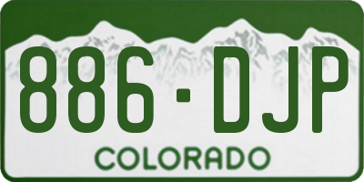 CO license plate 886DJP