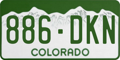 CO license plate 886DKN