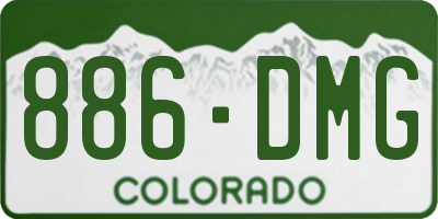CO license plate 886DMG