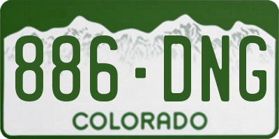 CO license plate 886DNG