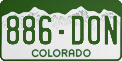 CO license plate 886DON