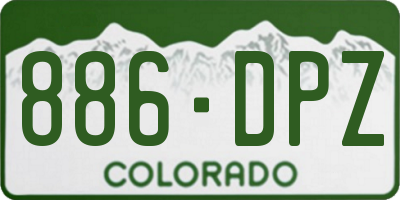 CO license plate 886DPZ