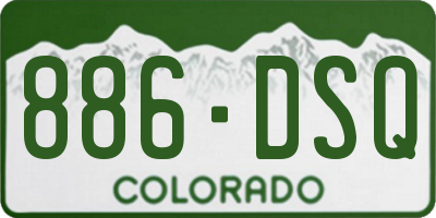 CO license plate 886DSQ