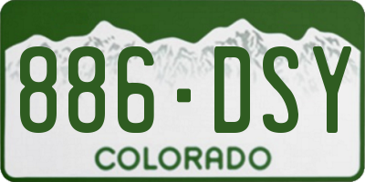 CO license plate 886DSY