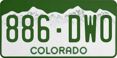 CO license plate 886DWO