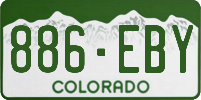 CO license plate 886EBY