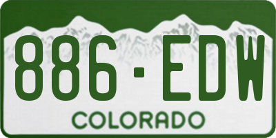 CO license plate 886EDW