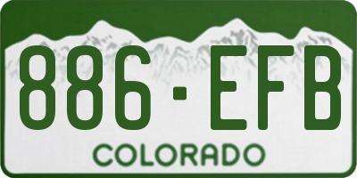 CO license plate 886EFB