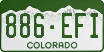 CO license plate 886EFI