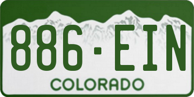 CO license plate 886EIN