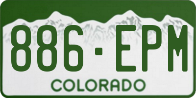 CO license plate 886EPM