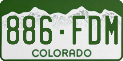 CO license plate 886FDM