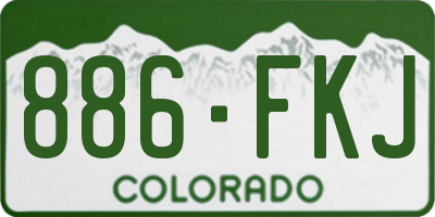 CO license plate 886FKJ