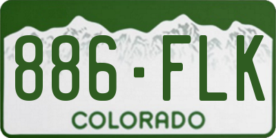 CO license plate 886FLK