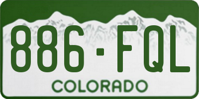 CO license plate 886FQL