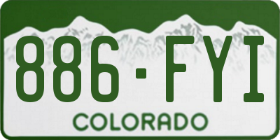 CO license plate 886FYI