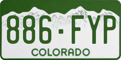 CO license plate 886FYP
