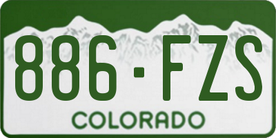 CO license plate 886FZS