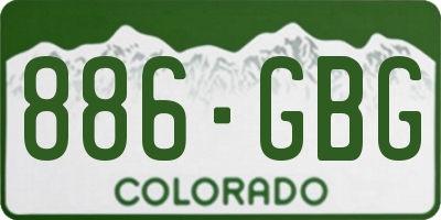CO license plate 886GBG