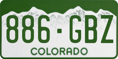 CO license plate 886GBZ