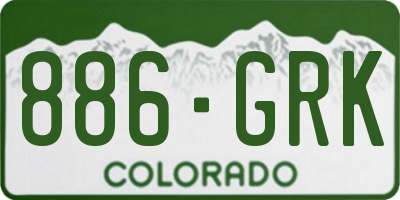 CO license plate 886GRK