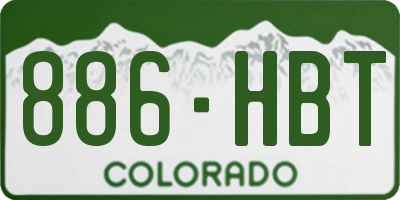 CO license plate 886HBT