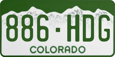 CO license plate 886HDG