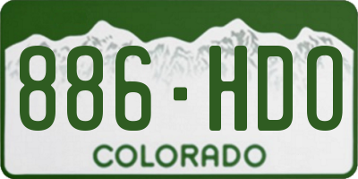 CO license plate 886HDO