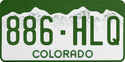 CO license plate 886HLQ