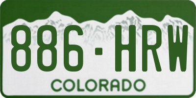CO license plate 886HRW