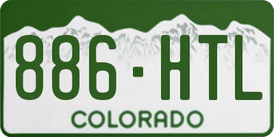 CO license plate 886HTL