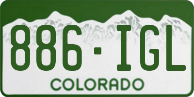 CO license plate 886IGL