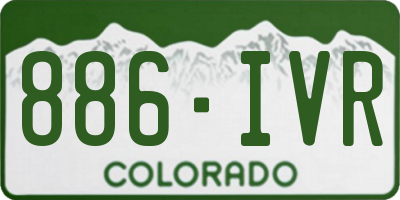 CO license plate 886IVR