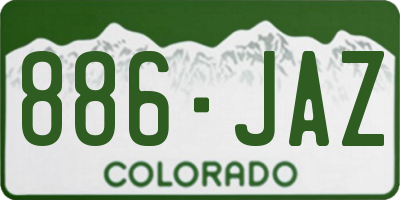CO license plate 886JAZ