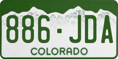 CO license plate 886JDA