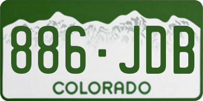 CO license plate 886JDB