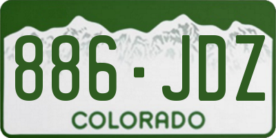 CO license plate 886JDZ