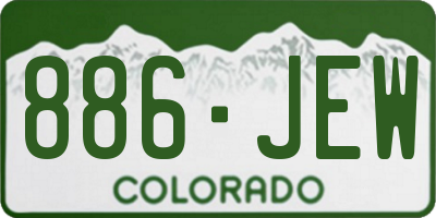 CO license plate 886JEW