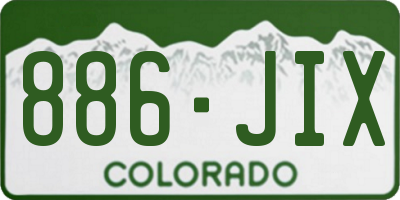 CO license plate 886JIX