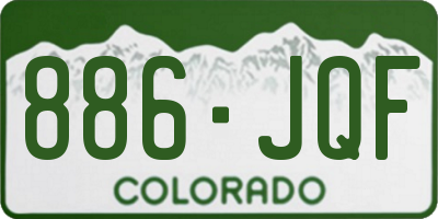 CO license plate 886JQF