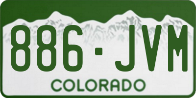 CO license plate 886JVM