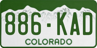 CO license plate 886KAD