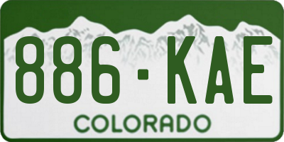 CO license plate 886KAE
