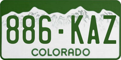 CO license plate 886KAZ